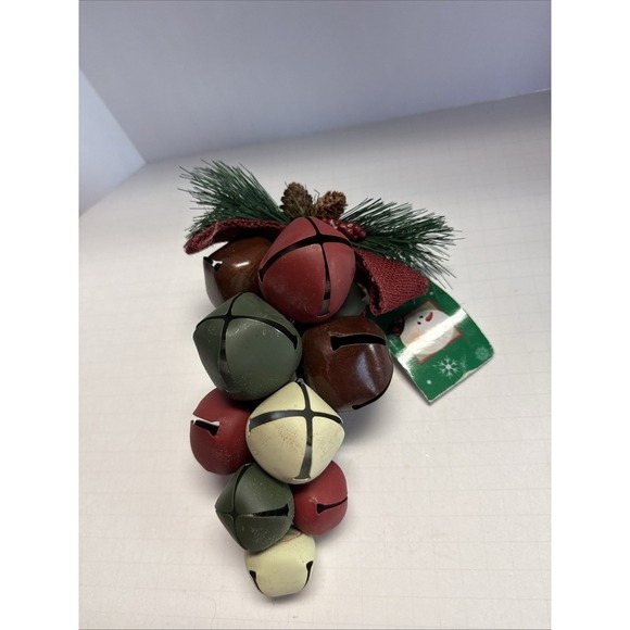 The Unbranded Brand Other - Jingle Bell Doorknob Hanger Pine Cones Berries Pine Needles Red Green Brown